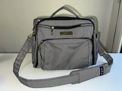 JuJuBe BFF Unisex Diaper Backpack Bag, Black & White Stripes VGUC - Image 1 of 4