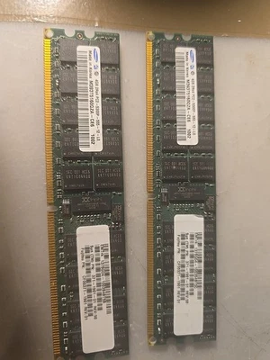 Lot 2. samsung 4GB 2Rx4 pc2-5300P Server/ M393T5160QZA Total: (8GB-Ram) - Image 1 of 4