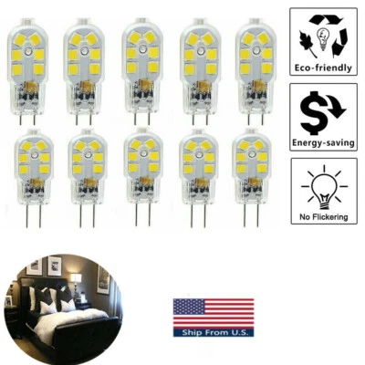 10x 2W G4 LED Bi-pin Bulbs Lights 12LEDs DC12V White 6000K For Home Lighting - Image 1 of 4