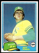 1981 Topps Jeff Jones Rookie Oakland Athletics #687