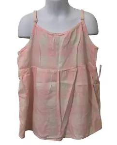 Old Navy Girls Pink Pastel Gingham Tank Top Size L 10-12 Spaghetti Straps Bow - Picture 1 of 15