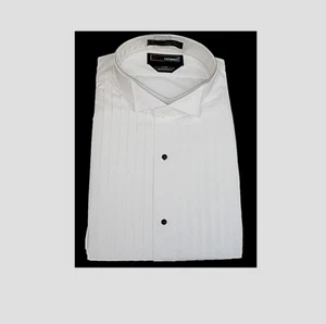 Men's Bello Uomo White Soft Microfiber Butterfly Wing Tip Tuxedo Shirt TUXXMAN - Picture 1 of 1
