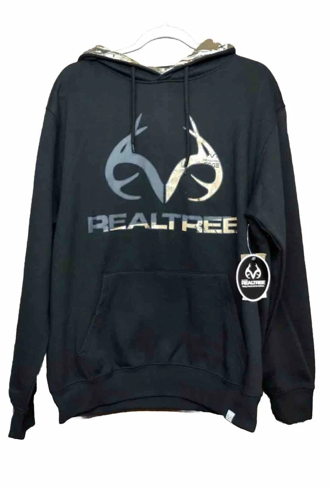 Mens Realtree Black Camo Pullover hoodie Size M NWT - Image 1 of 4