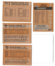 1988 Topps Blank Front - BOSTON RED SOX Team Set