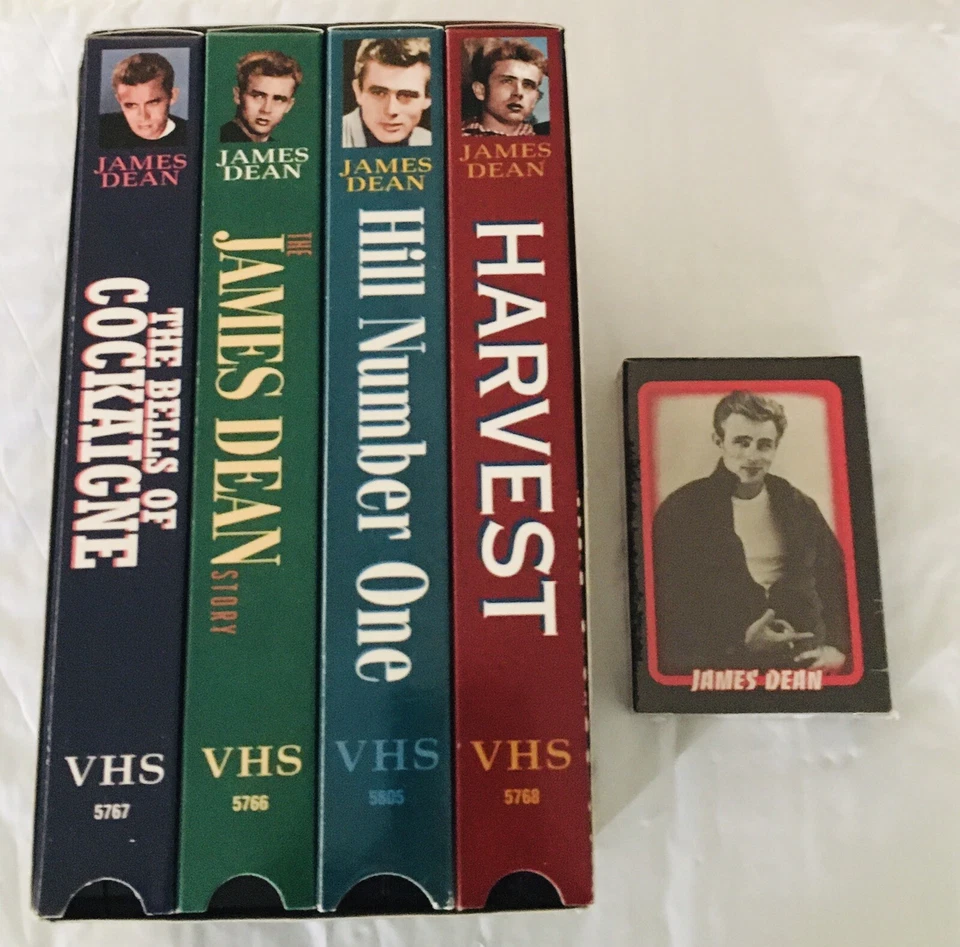 James Dean Gift:  Box Set of 4- VHS Live TV Appearances + Sealed Photo Cards - Image 1 of 4