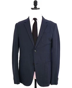 $1,095 Z ZEGNA - *SEERSUCKER* Navy Blue Light Stretch Performance Blazer - 38R - Picture 1 of 10