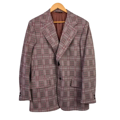 Vintage Hampton Heath Goldsmith Clothiers Houndstooth Blazer Suit Coat 45 x 31 - Image 1 of 4