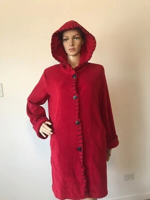 Chaqueta Abrigo TravelSmith Rojo Mezcla Poliéster Polar Parka Con Capucha Talla Pequeña S PS Foto 1 de 4