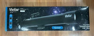 VIVTAR 75X-150X TELESCOPE WITH FULL SIZE ADJUSTABLE TRIPOD  - Image 1 of 2