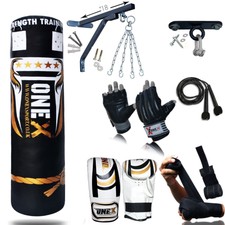 NEW 3-4-5 FT Filled Heavy Punch Bag Buyer Build Set,Chains,Bracket,Gloves,MMA