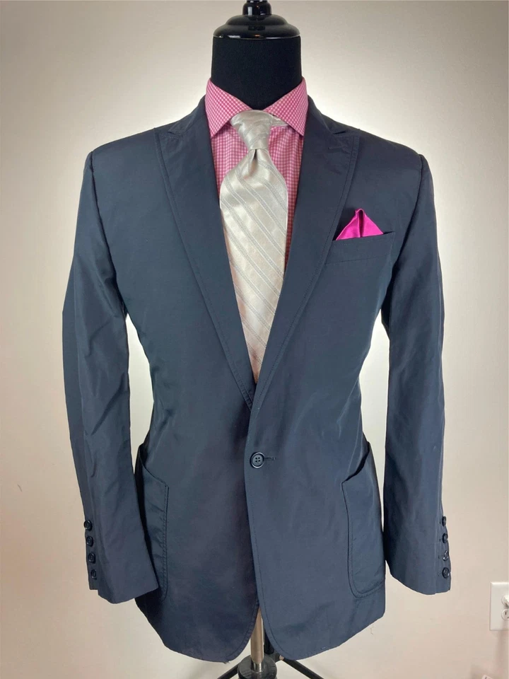 Disfraz Nacional Italiano Gris Oscuro Moderno 1Btn Chaqueta Deportiva 40 R Foto 1 de 4