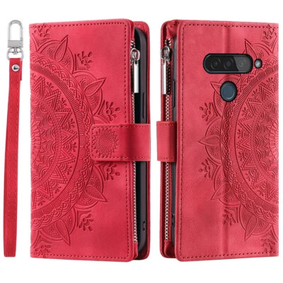 Capa de bolso carteira flip com zíper couro Datura para LG G8S ThinQ - Imagem 1 de 4