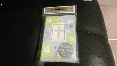 Dulce Bautizo Cruz Azul Invitaciones Fiesta Religiosa Notas de Agradecimiento Foto 1 de 2