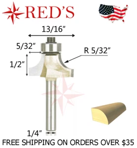 Broca router de vástago Tideway Carbide PRO LC06020504 5/32"" radio redondo sobre 1/4 - Imagen 1 de 1