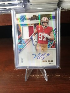 2022 Panini Zenith #ZJA-NB NICK BOSA Z-Jersey 2 Color Seam Patch Relic AUTO /50