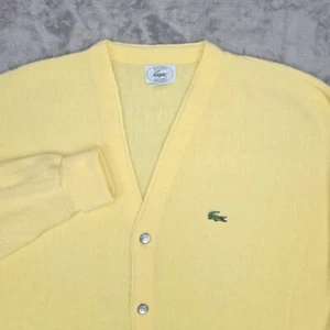 Vintage Izod Lacoste Strickjacke Pullover Herren groß gelb Knopfleiste - Bild 1 von 17