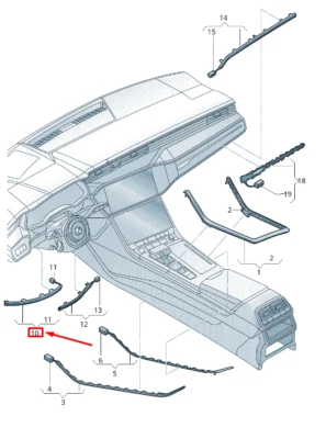 NUEVO AUDI Q7 4M PANEL DE INSTRUMENTOS IZQUIERDO BARRA DE LUZ LHD 4M8947197 4M8-947-197 Foto 1 de 4