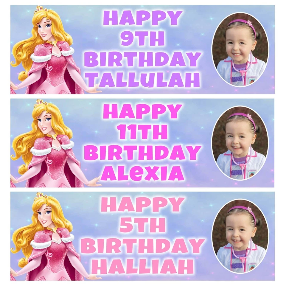 Foto de la BELLEZA DURMIENTE pancartas de cumpleaños personalizadas - pancartas de princesas Disney Foto 1 de 1