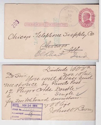 TurtlesTradingPost- West Virginia- Lindside, WV 1914- Chicago Telephone Co Card - Image 1 of 3