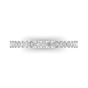 .29Ct Everyday Stackable Anniversary Ring Band, Real Gold, Promise Wedding Band - Picture 1 of 20