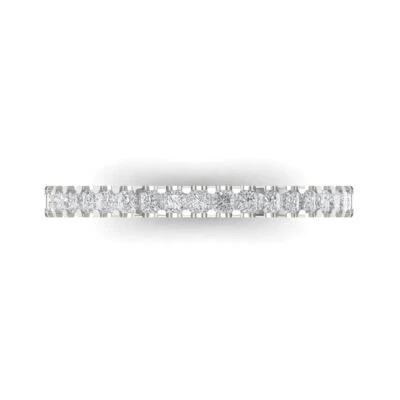 VVS1 Zirconia Diamond Half-Eternity Ring, Solid Gold Stackable Band (0.285 cttw) - Image 1 of 4