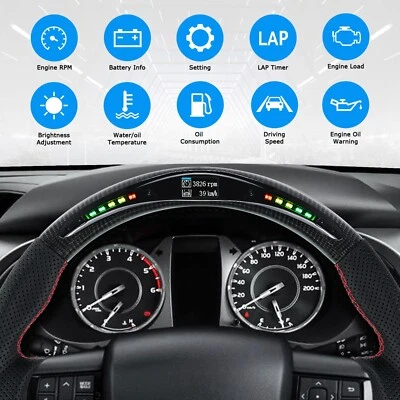 LED Real Carbon Fiber Steering Wheel For Toyota Hilux/Revo/Fortuner 2015-2022 - Image 1 of 4