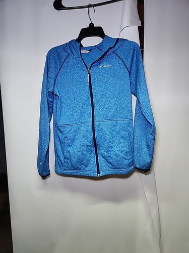 VETEMENTS Columbia Felpa con Cappuccio Ragazzo Grande Blu Nylon Full Zip Activewear Casual Giacca Hoodie