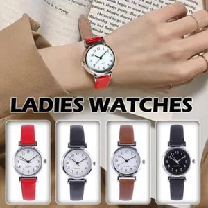 Damen Armbanduhren Lederarmband Uhr Quarz Analoge Damen X5K8 neu E3K0 - Bild 1 von 23