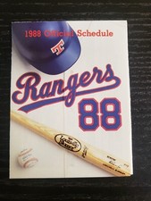 Texas Rangers--1988 Baseball Pocket Schedule--Dr Pepper
