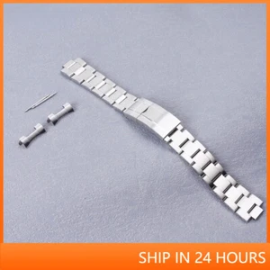 For Seiko 5 SNKL23 WatchBand Strap Oyster Deployment Clasp Silver Bracelet 18mm