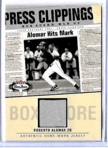 ROBERTO ALOMAR 2003 FLEER BOXSCORE PRESS CLIPPINGS GAME USED JERSEY - Picture 1 of 1