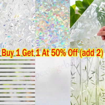 Bubble Free Frosted Window Film Self Adhesive Etched Privacy Glass Vinyl Film 5M - Image 1 of 4