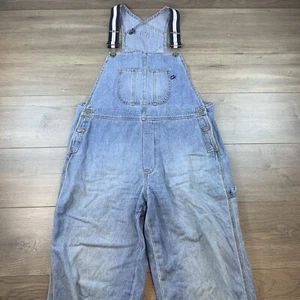Vtg Ralph Lauren Polo Jeans Co. Carpenter Bib Overalls Men’s Large Blue Light - Picture 1 of 23