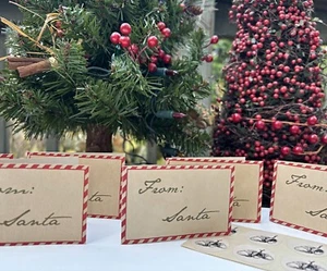 10 Vintage Christmas Gift Card set w/Env.'s & Sticker closures. 2"x3". Blank - Picture 1 of 4