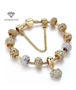 Charm Crystal Bracelets Silver Bracelet For Women Ladies Bead Safety Chain Gifts - Picture 1 of 44