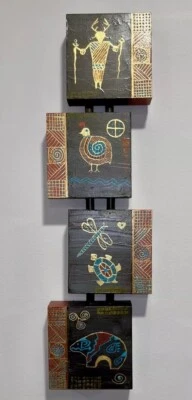 Arte contemporáneo de medios mixtos cuadruvium LXV por el artista de Arizona Pat Stacy Foto 1 de 4