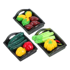 3 PIEZAS Miniatura Casa de Muñecas Cesta Muñeca Mini Cesta con Decoración de Verduras - Imagen 1 de 12