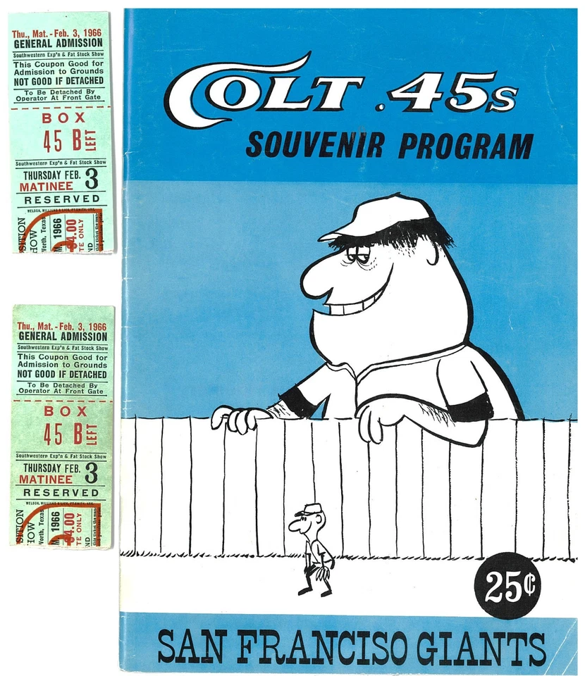 1964 Houston Colt .45s Souvenir Program VS San Francisco Giants & Ticket Stubs - Image 1 of 4