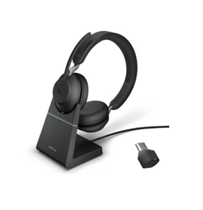 Jabra Evolve2 65 UC Binaural Bluetooth Headset USB-C with Charging Stand - Picture 1 of 7