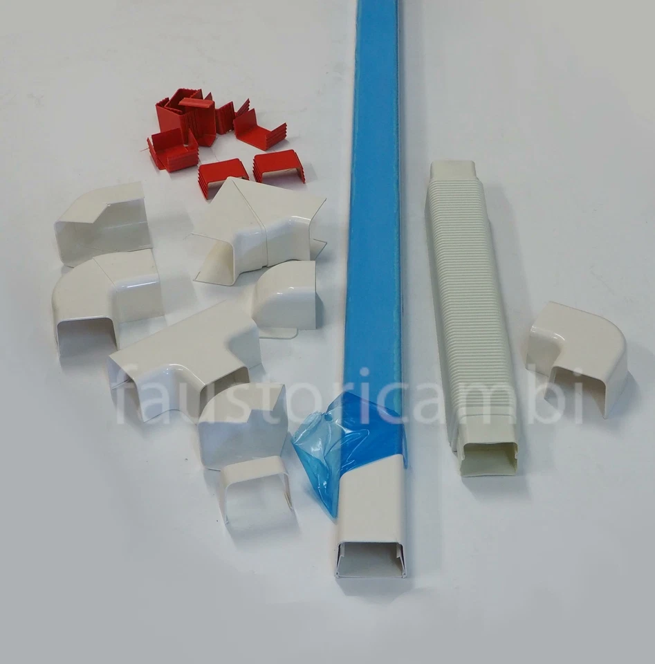 CANALINA BIANCA 80 X 60 2MT TUBI RAME CAVI CONDIZIONATORE CONDIZIONAMENTO CURVA - Imagen 1 de 1