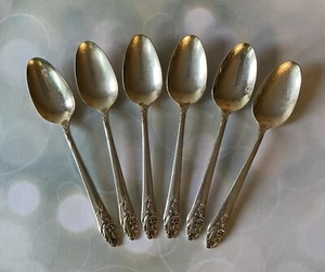 6 x Tea Spoons , Evening Star 1950 By Community Silver Plated, silver plate - Picture 1 of 9