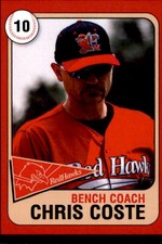 2019 Fargo-Moorhead RedHawks Team Issue 9 Chris Coste Bench Coach Dent Minnesota