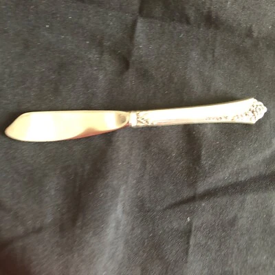 CUCHILLO MANTEQUILLA HEIRLOOM ONEIDA DAMASCO ROSA PLATA ESTERLINA MANGO HUECO Foto 1 de 4