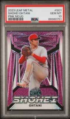 2023 Leaf Metal Shohei Ohtani Pink Mojo 7/8 PSA 10 POP 2  - Image 1 of 4