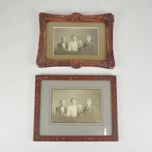 2 alte Bilderrahmen mit Familienfotos - Jugendstil - Art Deco - Vintage Frames - Bild 1 von 11