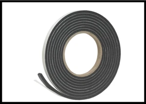 3/8 in. X 3/16 in. X 10 ft. Black High-Density Rubber Foam Weatherstrip Tape - Picture 1 of 6