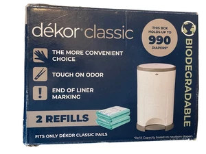 DEKOR CLASSIC PAIL LINERS REFILLS 2 COUNT 990 DIAPERS - Bild 1 von 4
