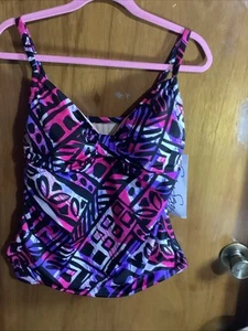 Swimsuits For All Tank Top 18 NWT~Ruched Sides/Gathered V-Neck/Adjustable Straps - Picture 1 of 22