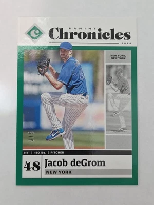 Panini Chronicles Jacob Degrom 2020 base Green Border SSP/5 New York Mets Foto 1 de 4