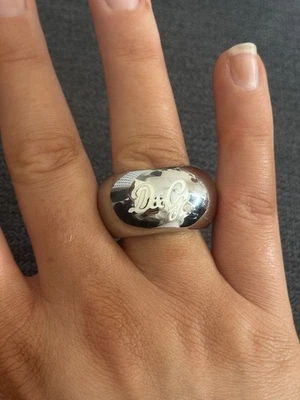 Anillo Dolce & Gabbana Vintage Acero Inoxidable Talla O 1/2 Plata Años 2000 Foto 1 de 4